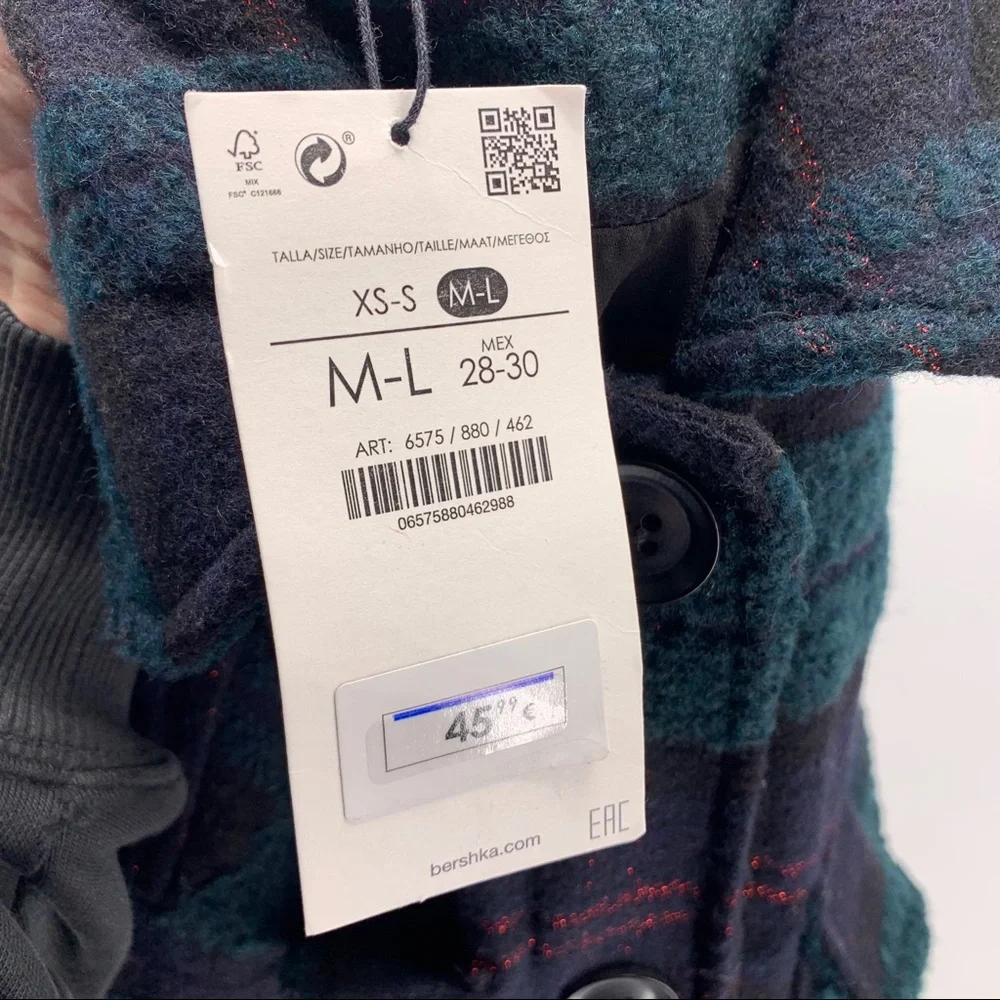 Bershka plaid wool